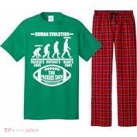 Funny Human Evolution Football Fan Pajama Set thumb 0