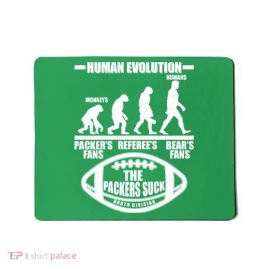 Funny Human Evolution Football Fan Mousepad