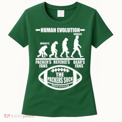 Funny Human Evolution Football Fan Women's T-Shirt