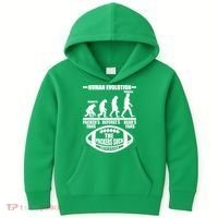 Funny Human Evolution Football Fan Kids Hoodie thumb 0