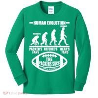 Funny Human Evolution Football Fan Kids Long Sleeve Shirt thumb 0
