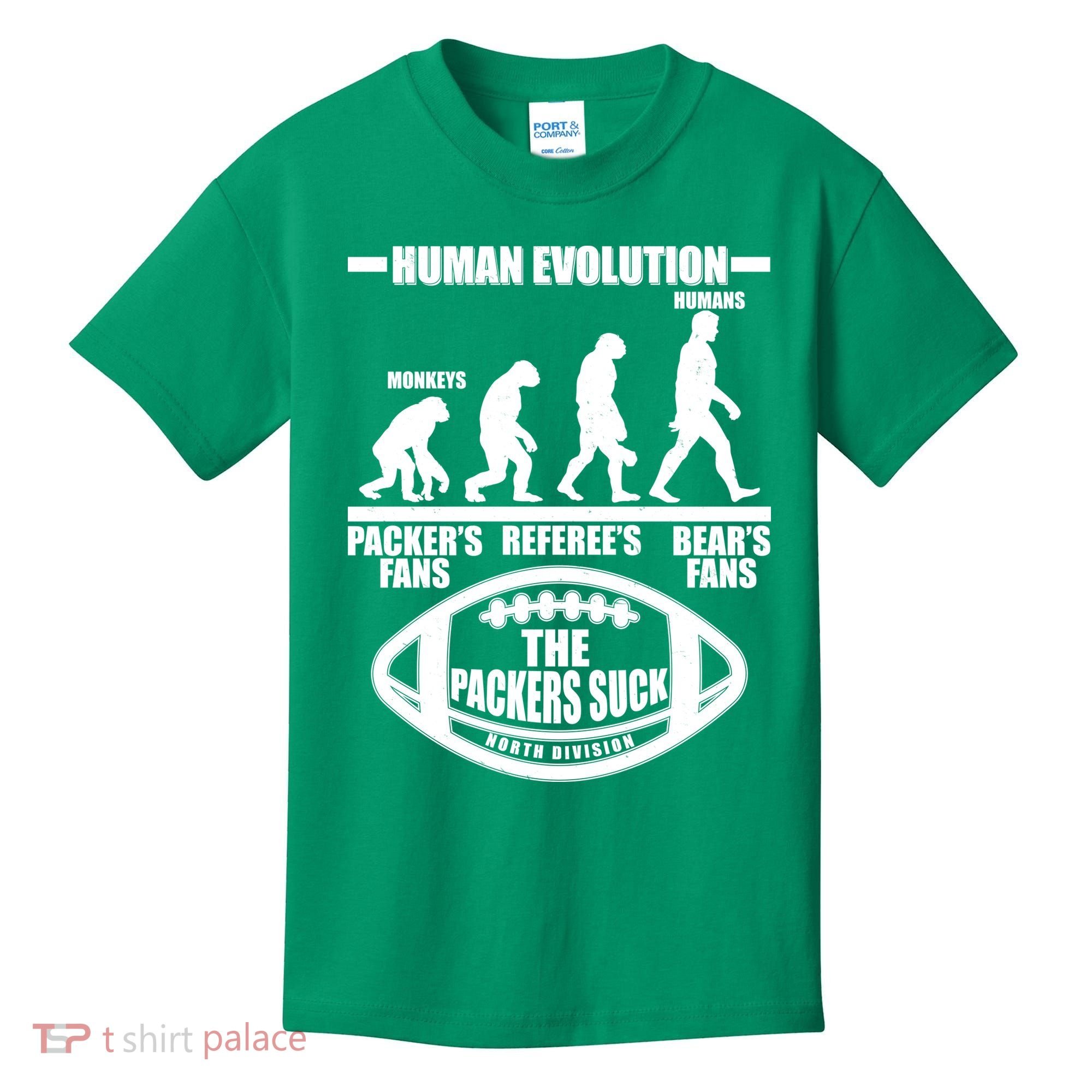 Funny Human Evolution Football Fan Kids T-Shirt