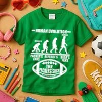 Funny Human Evolution Football Fan Kids T-Shirt thumb 3