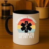 Funny Husband Emotional Support Husband Do Not Pet Coffee Mug thumb 4