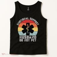 Funny Husband Emotional Support Husband Do Not Pet Tank Top thumb 2