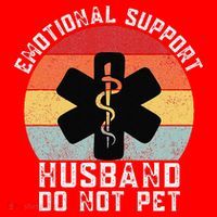 Funny Husband Emotional Support Husband Do Not Pet Santa Hat thumb 1