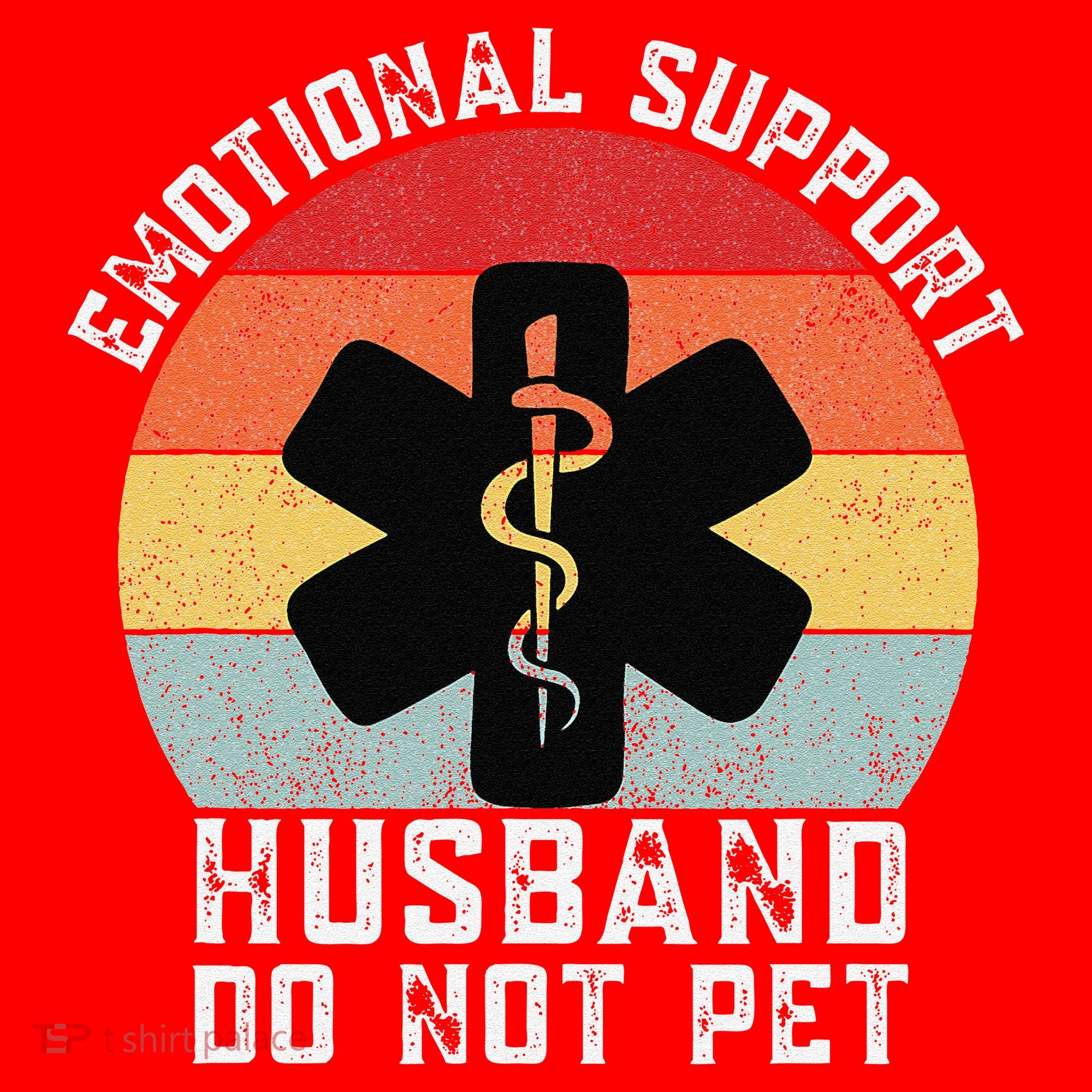 Funny Husband Emotional Support Husband Do Not Pet Santa Hat