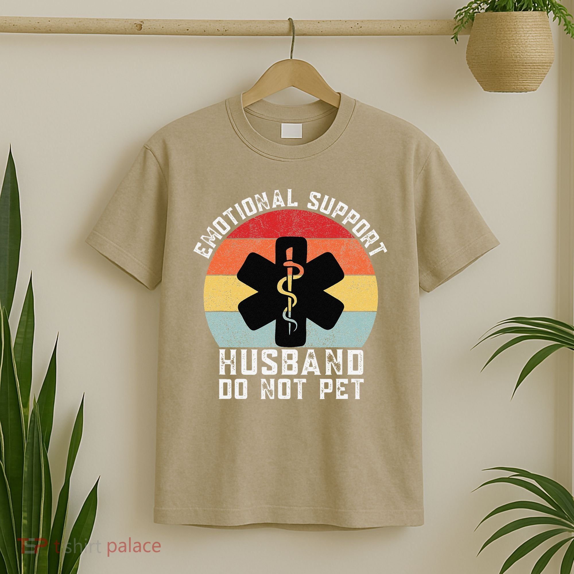 Funny Husband Emotional Support Husband Do Not Pet T-Shirt