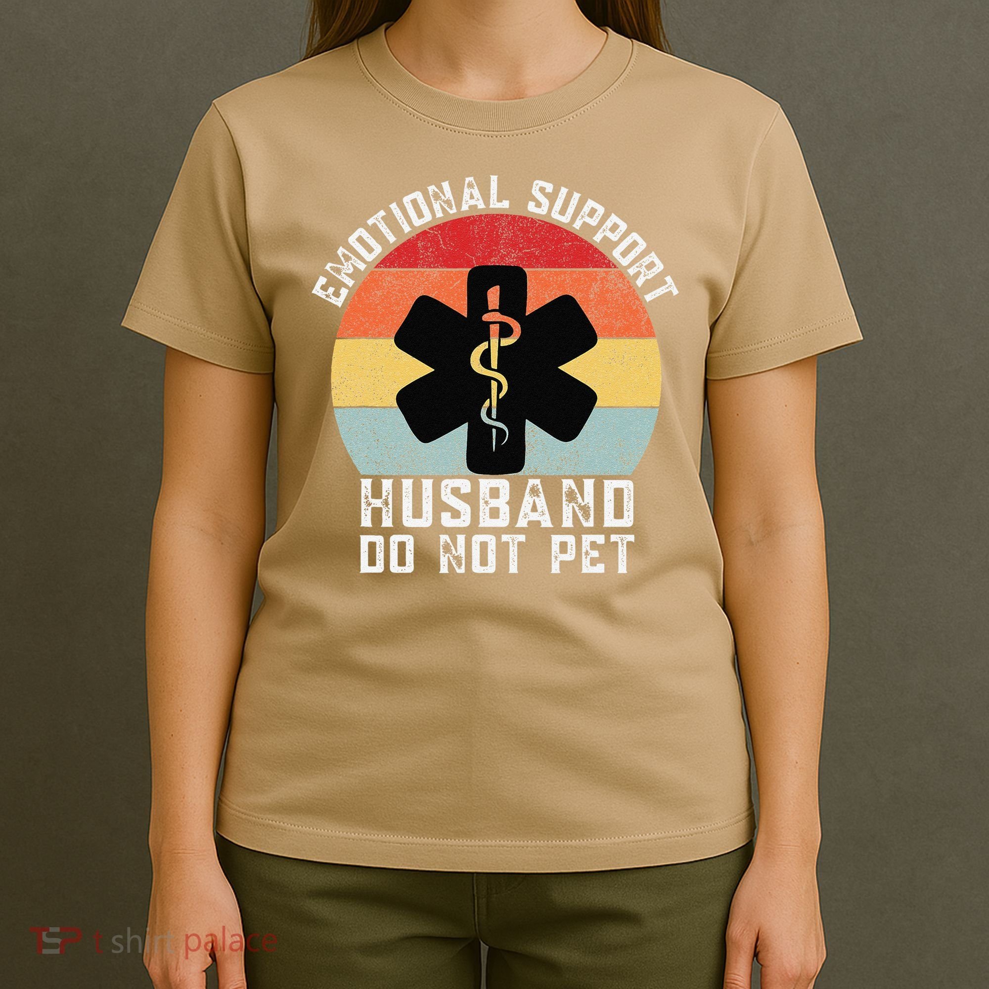 Funny Husband Emotional Support Husband Do Not Pet T-Shirt