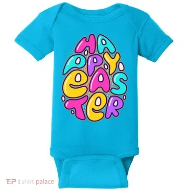 Funny Happy Easter Egg Baby Bodysuit