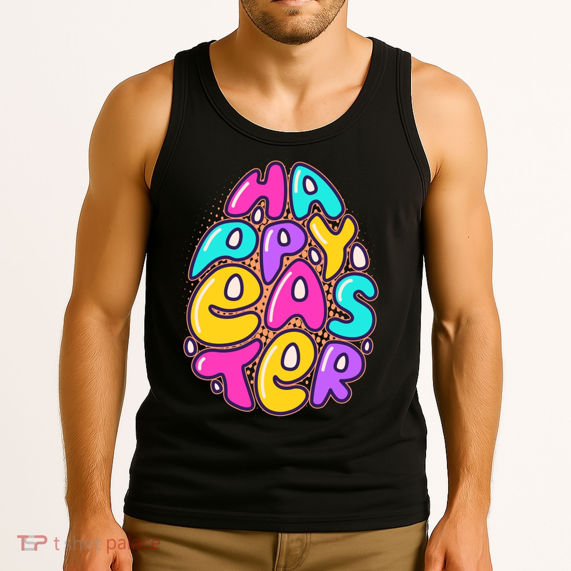 Funny Happy Easter Egg Tank Top