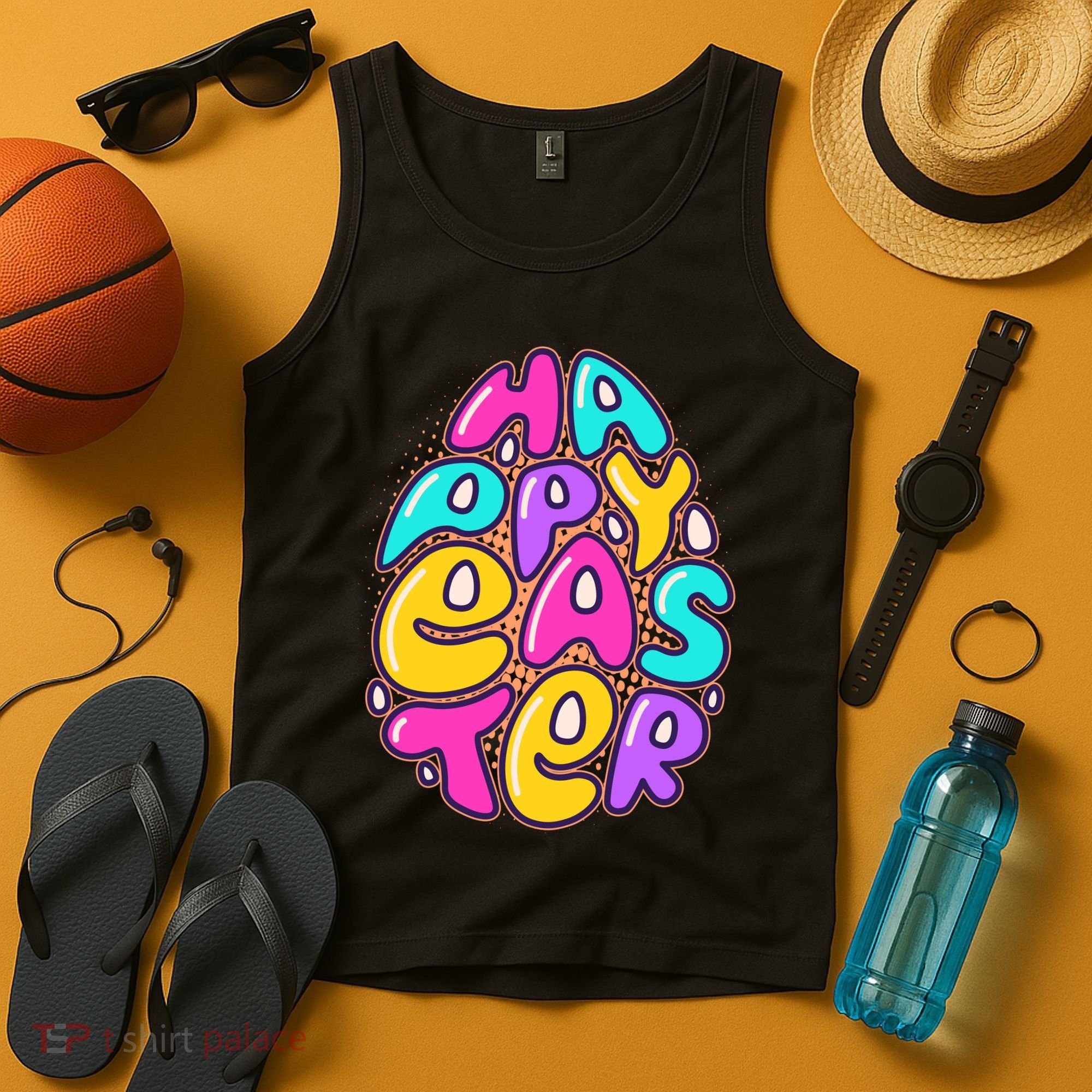 Funny Happy Easter Egg Tank Top