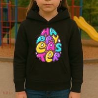 Funny Happy Easter Egg Kids Hoodie thumb 3