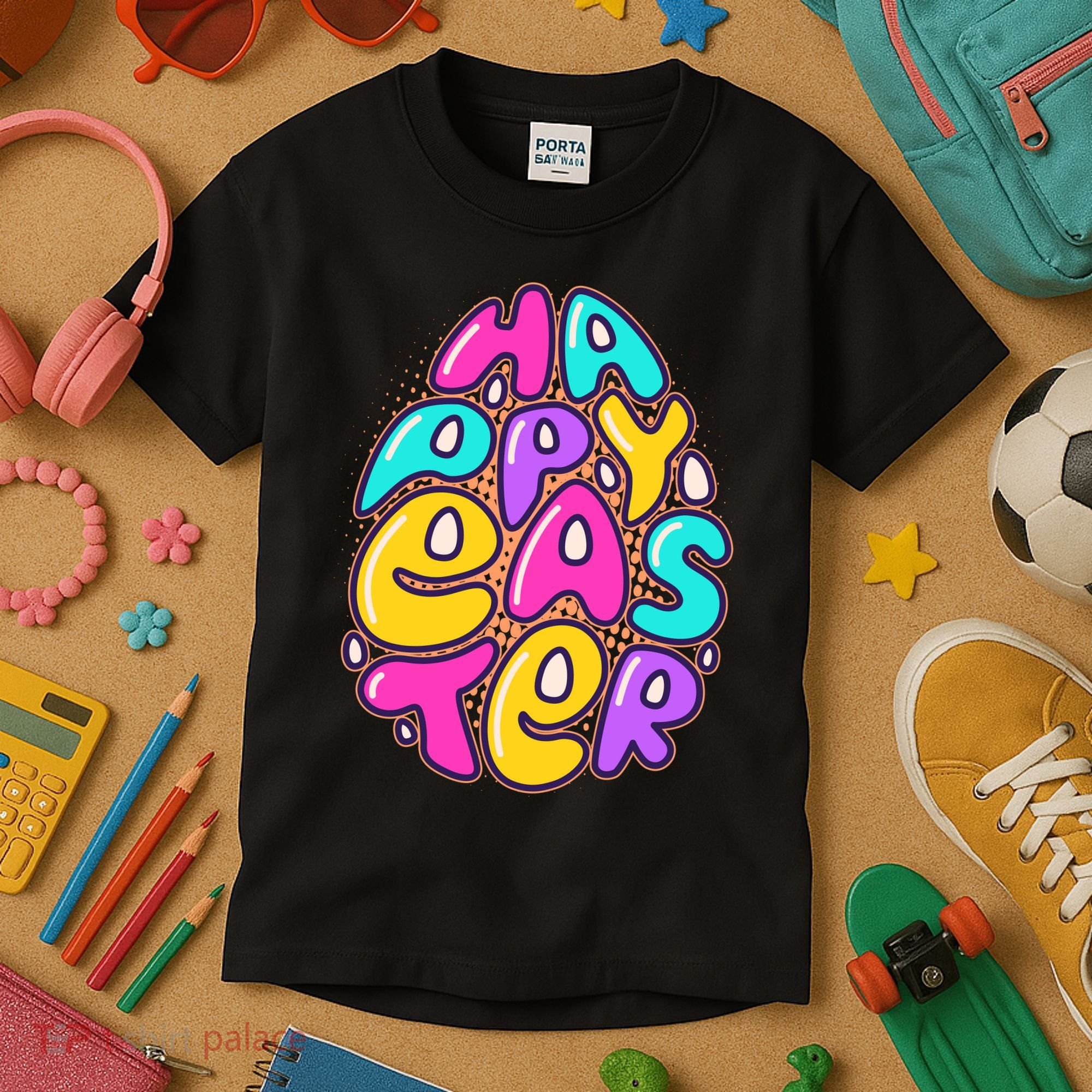 Funny Happy Easter Egg Kids T-Shirt