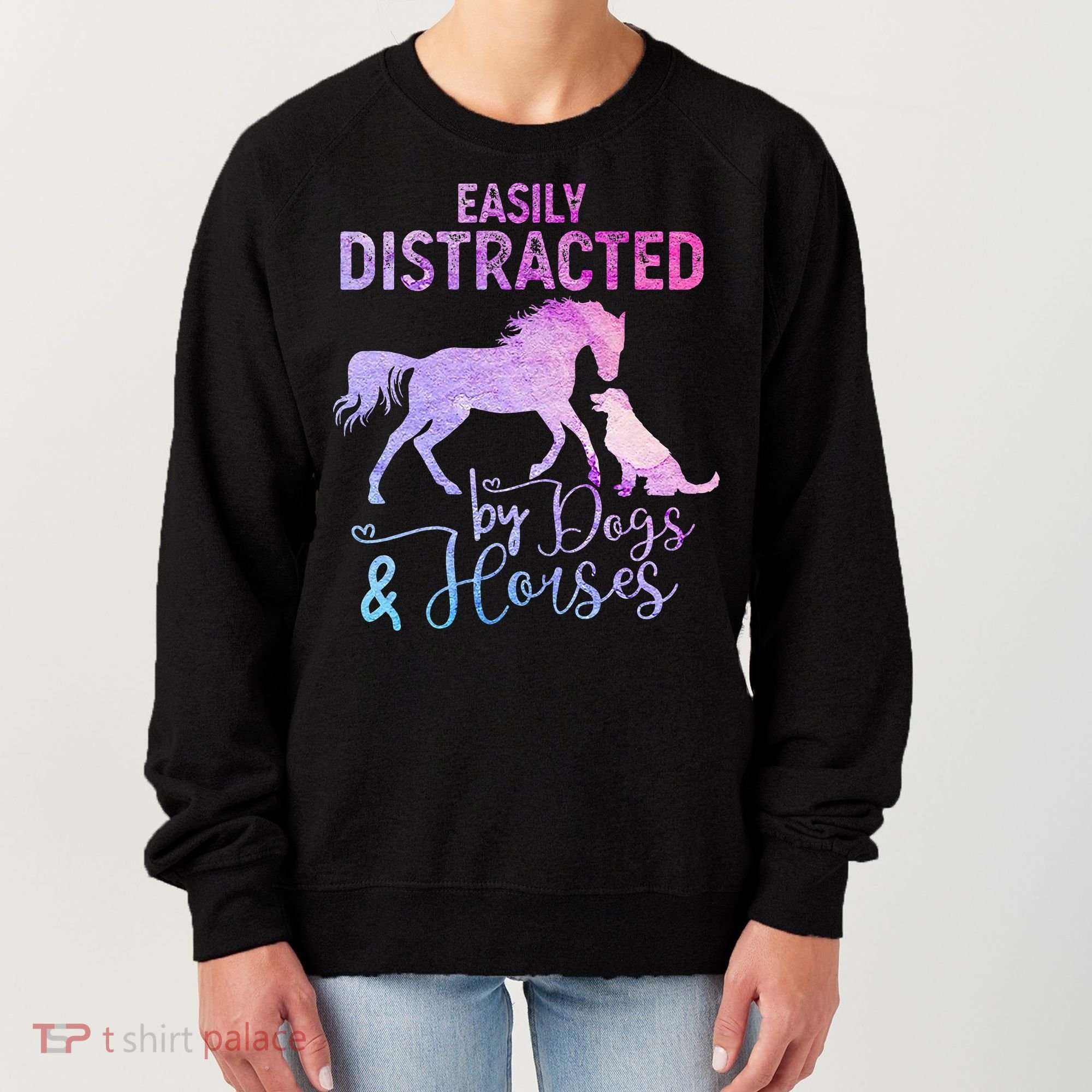 Funny Horse  Easily Distracted Women's Sweatshirt