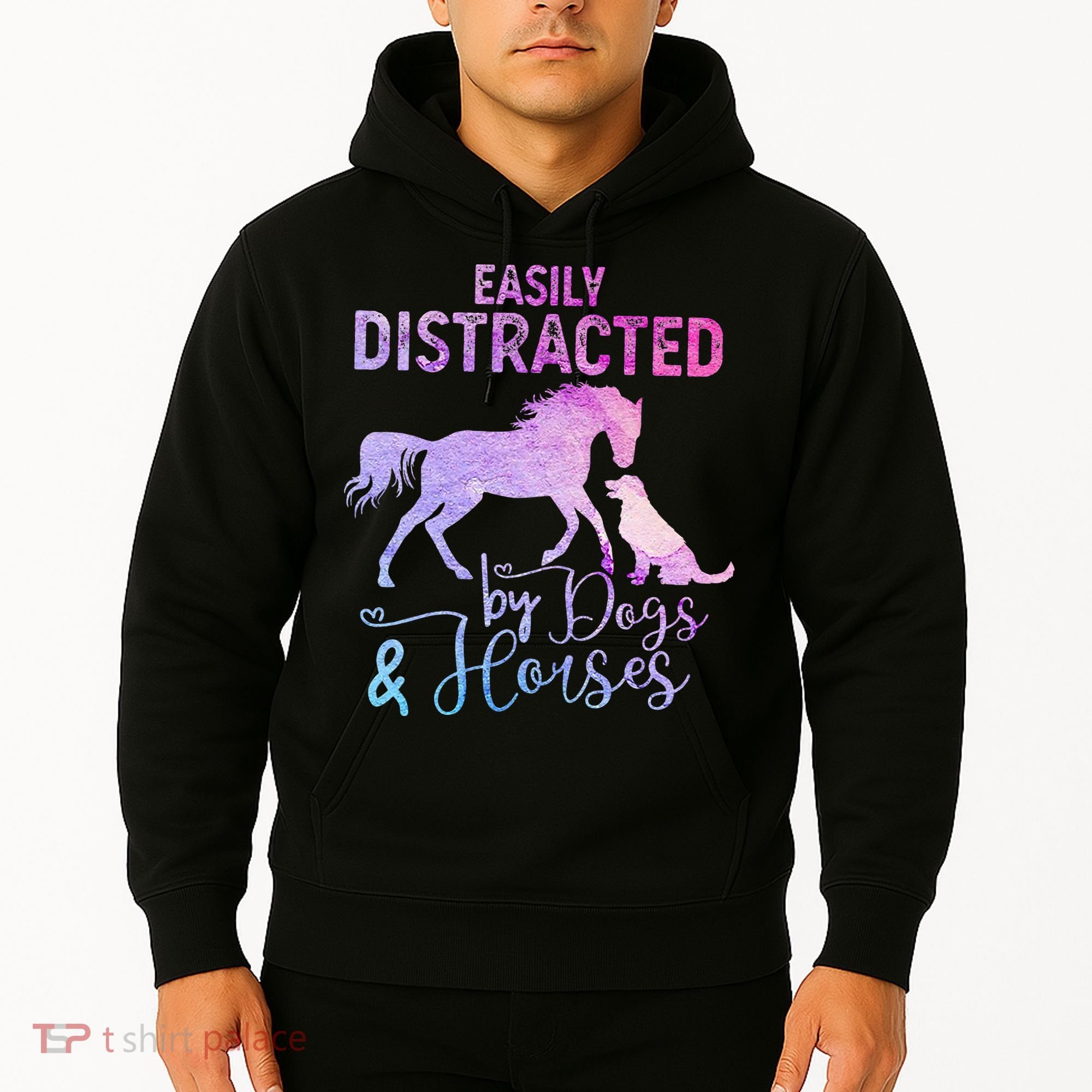 Funny Horse  Easily Distracted Hoodie