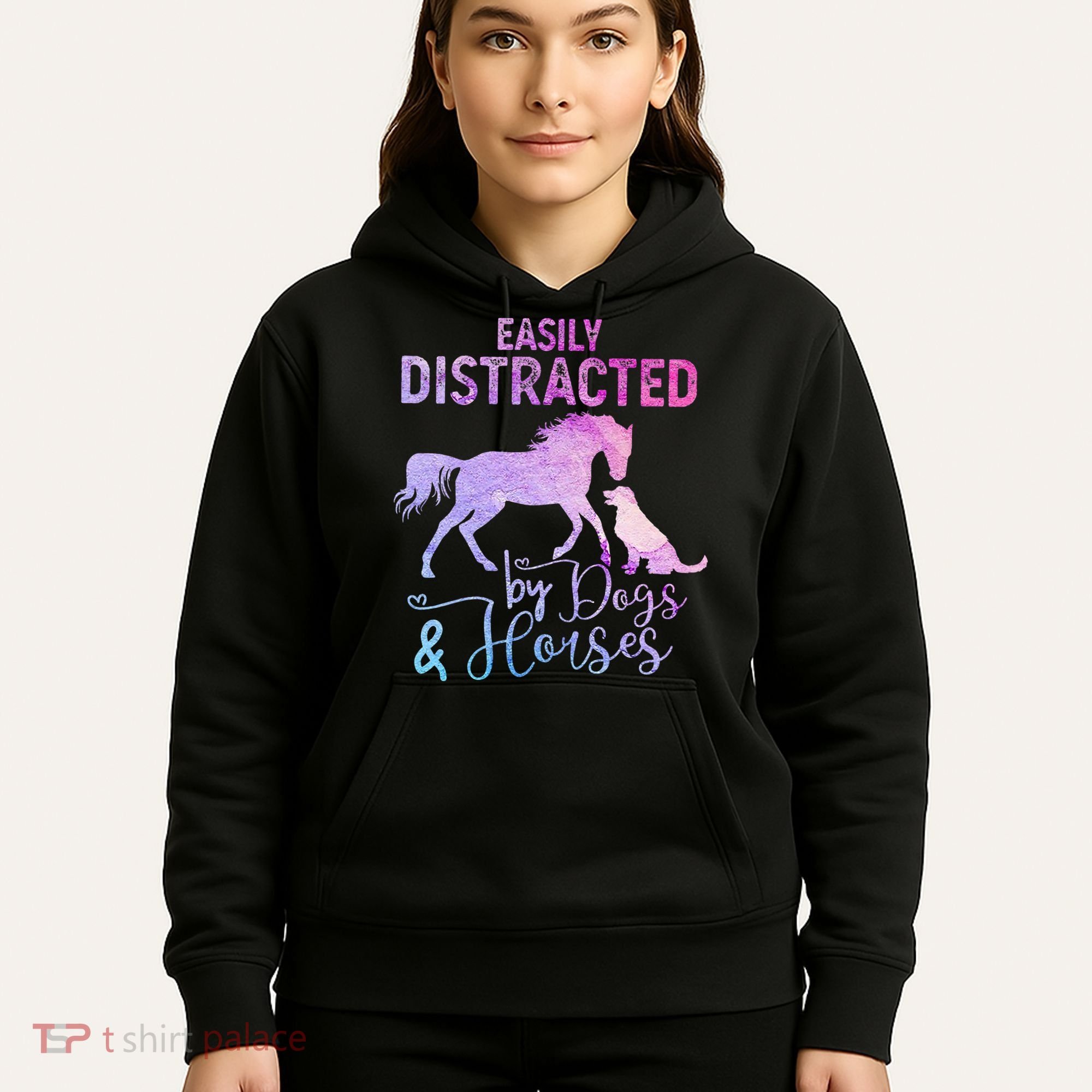 Funny Horse  Easily Distracted Hoodie