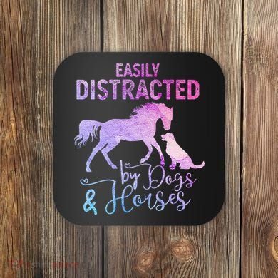Funny Horse  Easily Distracted Coaster