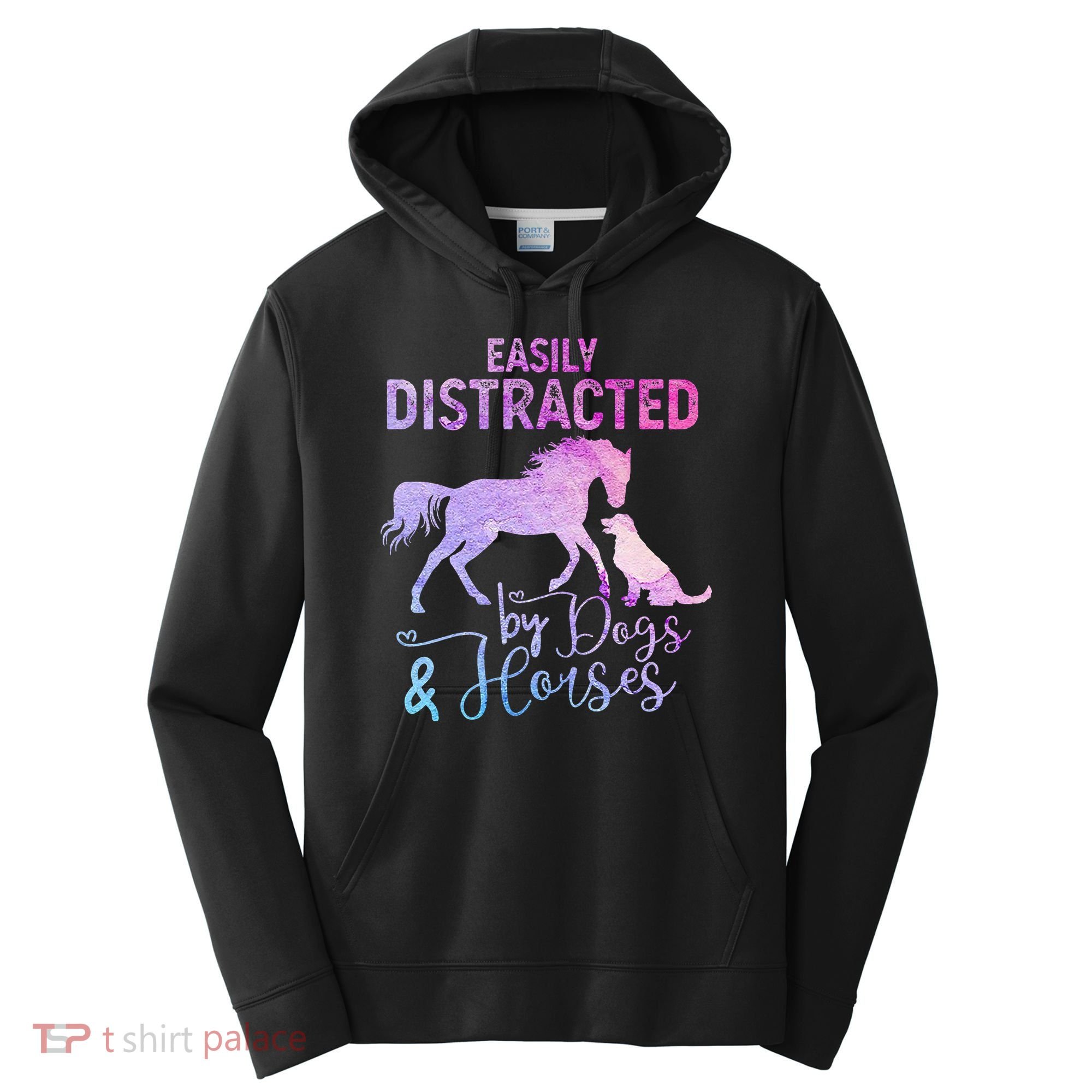 Funny Horse  Easily Distracted Performance Fleece Hoodie