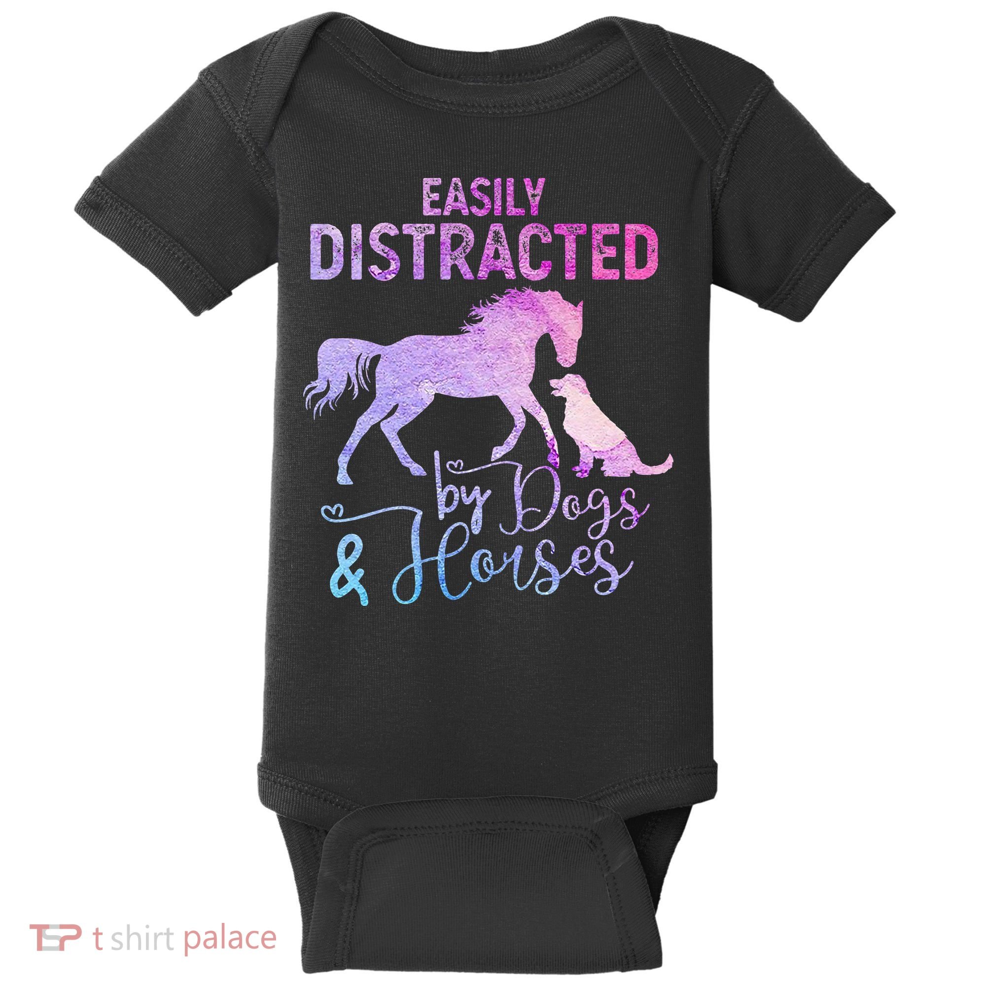 Funny Horse  Easily Distracted Baby Bodysuit