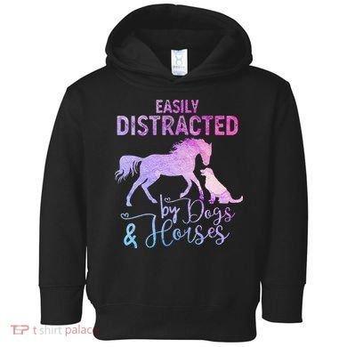 Funny Horse  Easily Distracted Toddler Hoodie