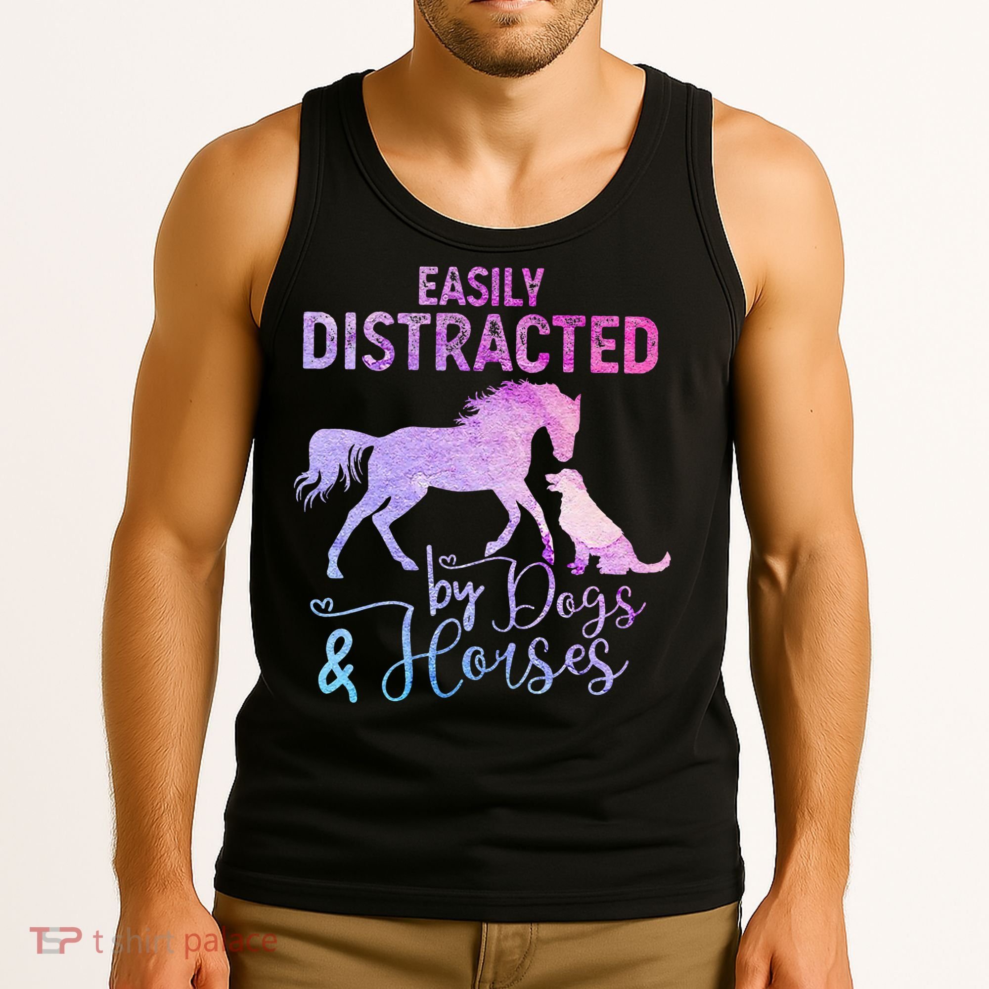 Funny Horse  Easily Distracted Tank Top