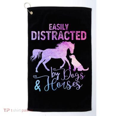 Funny Horse  Easily Distracted Golf Towel