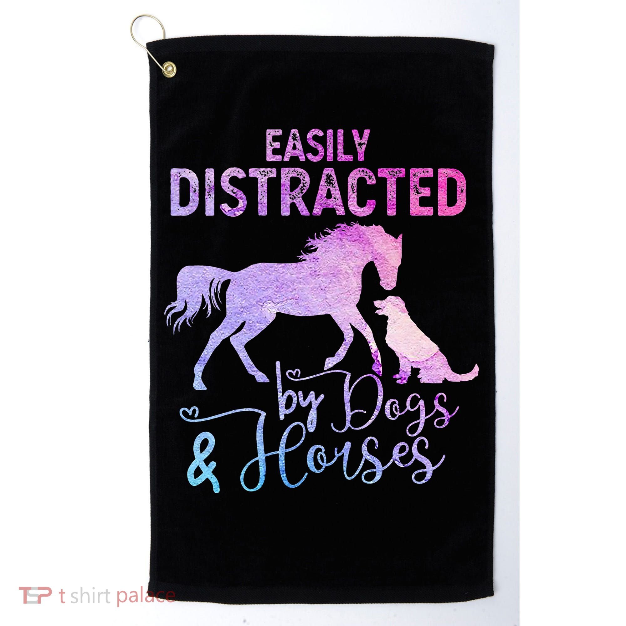 Funny Horse  Easily Distracted Golf Towel