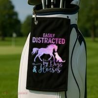 Funny Horse  Easily Distracted Golf Towel thumb 2