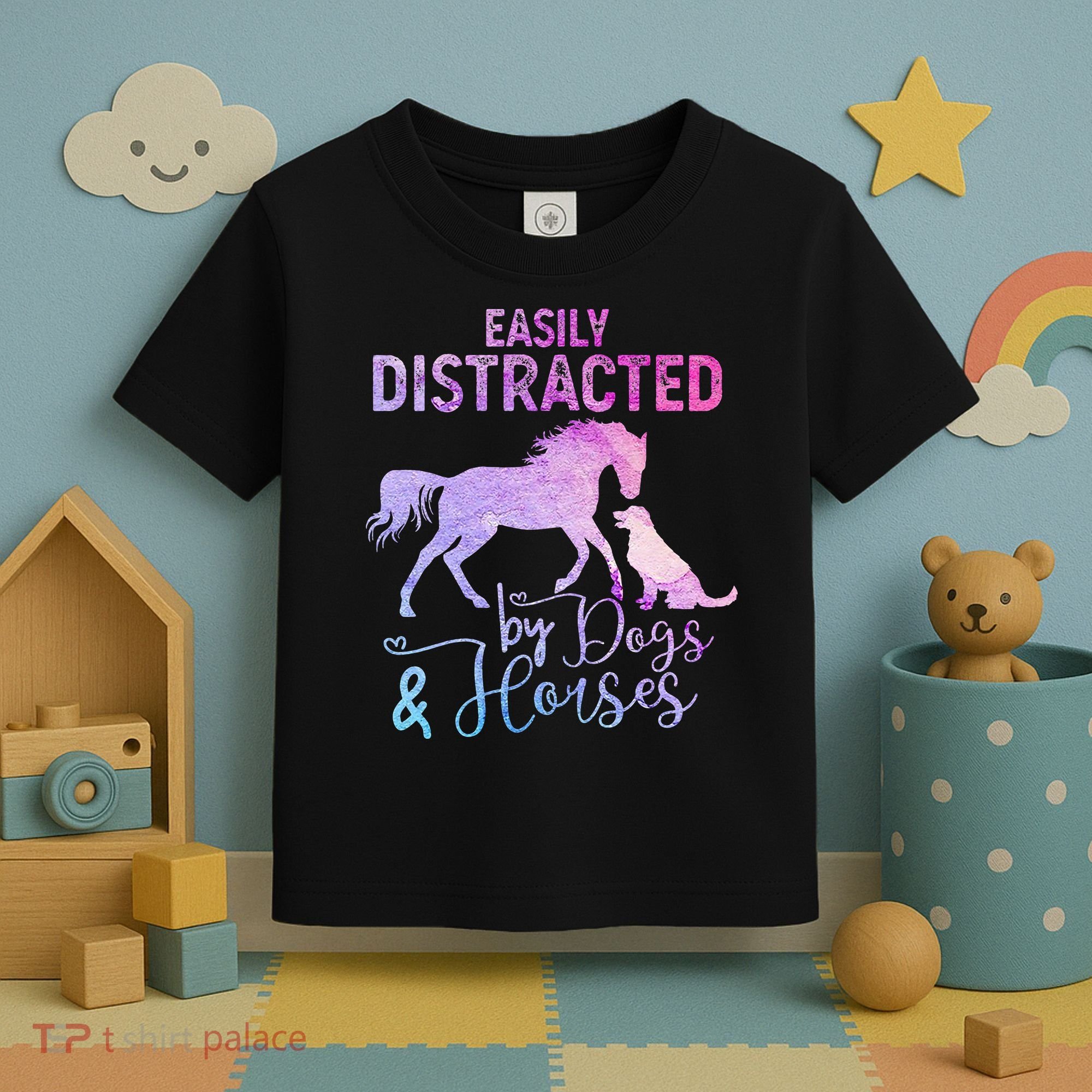 Funny Horse  Easily Distracted Toddler T-Shirt