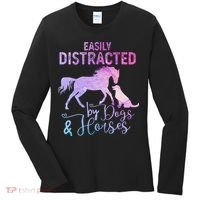 Funny Horse  Easily Distracted Women's Long Sleeve Shirt thumb 0