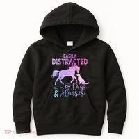 Funny Horse  Easily Distracted Kids Hoodie thumb 0