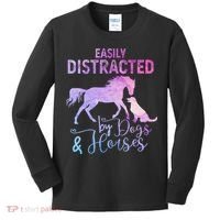 Funny Horse  Easily Distracted Kids Long Sleeve Shirt thumb 0