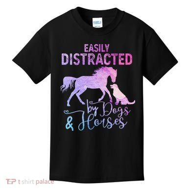 Funny Horse  Easily Distracted Kids T-Shirt