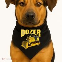 Fun Heavy Equipment Bulldozer For 'S And Adults USA-Made Doggie Bandana thumb 1