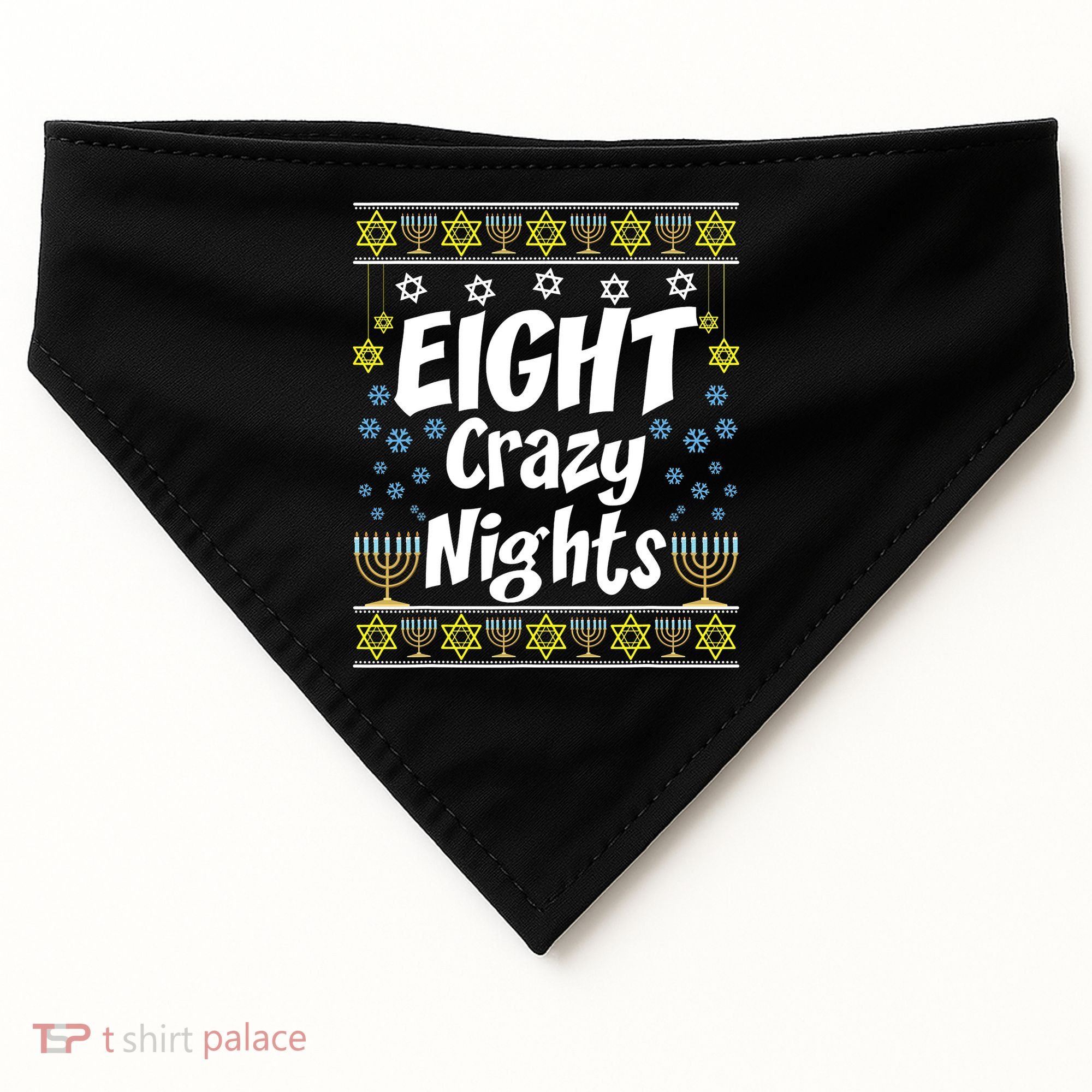 Funny Hanukkah Eight Crazy Nights Jewish USA-Made Doggie Bandana