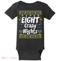 Funny Hanukkah Eight Crazy Nights Jewish Baby Bodysuit thumb 0