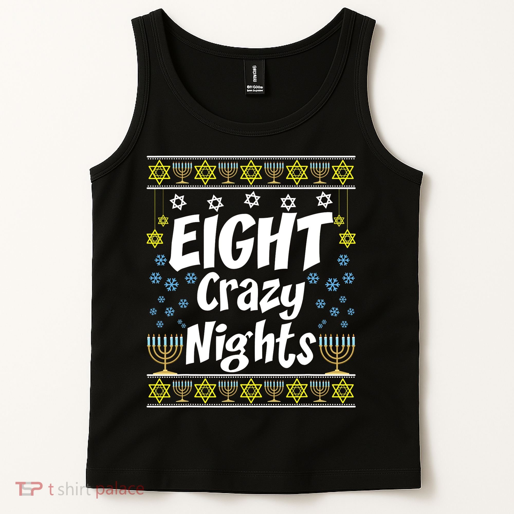 Funny Hanukkah Eight Crazy Nights Jewish Tank Top