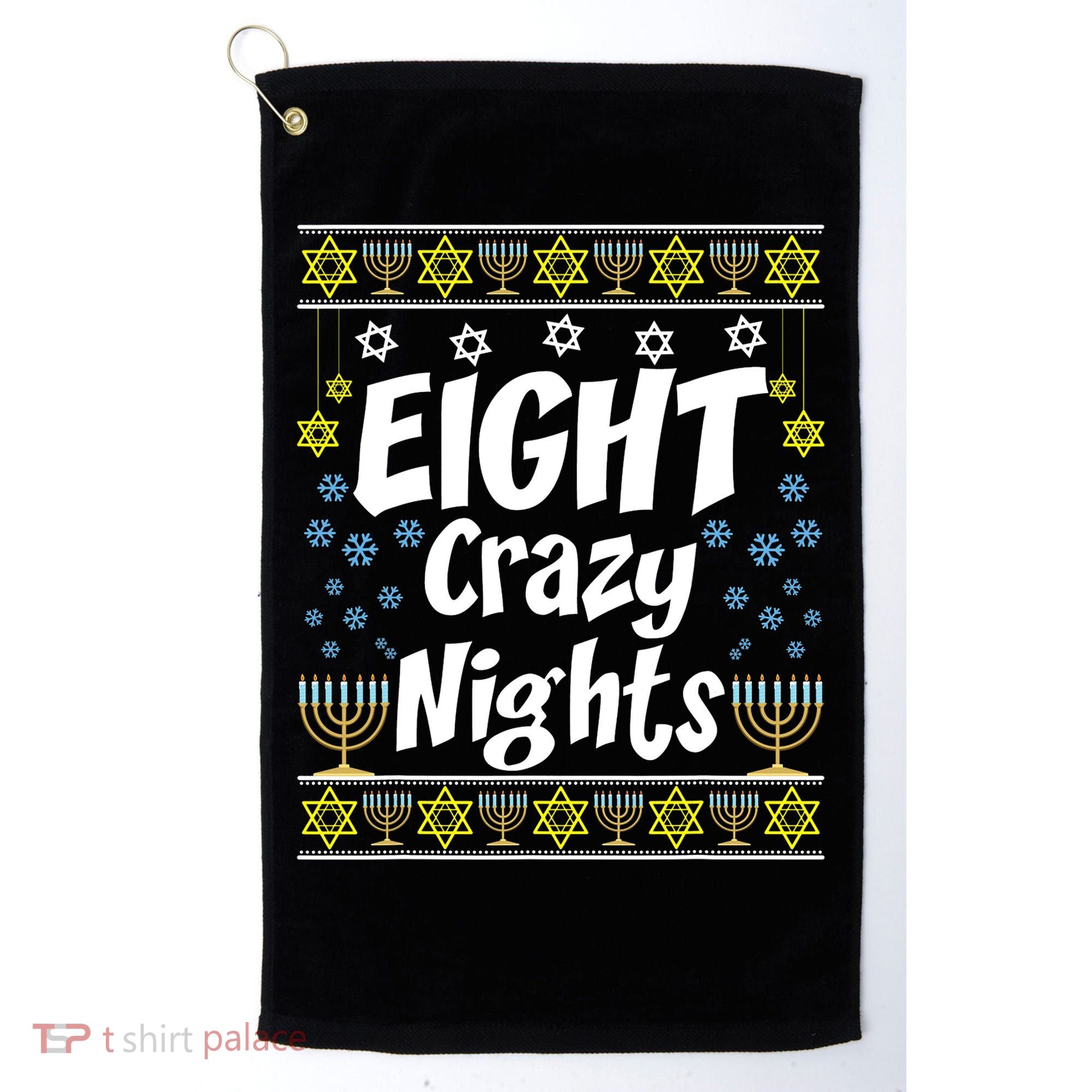 Funny Hanukkah Eight Crazy Nights Jewish Golf Towel