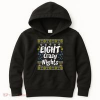 Funny Hanukkah Eight Crazy Nights Jewish Kids Hoodie thumb 0