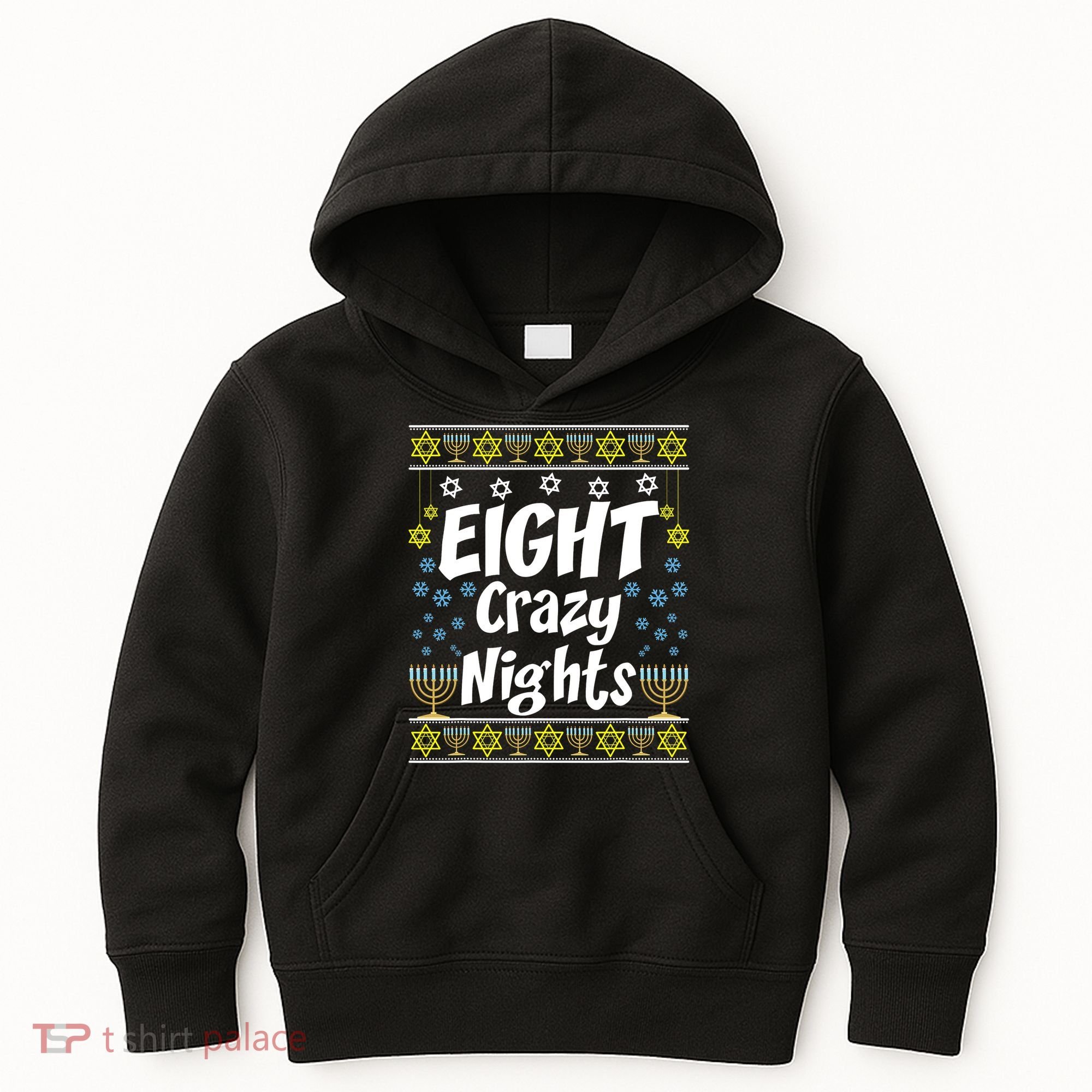 Funny Hanukkah Eight Crazy Nights Jewish Kids Hoodie