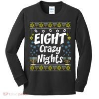 Funny Hanukkah Eight Crazy Nights Jewish Kids Long Sleeve Shirt thumb 0