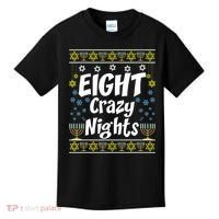 Funny Hanukkah Eight Crazy Nights Jewish Kids T-Shirt thumb 0
