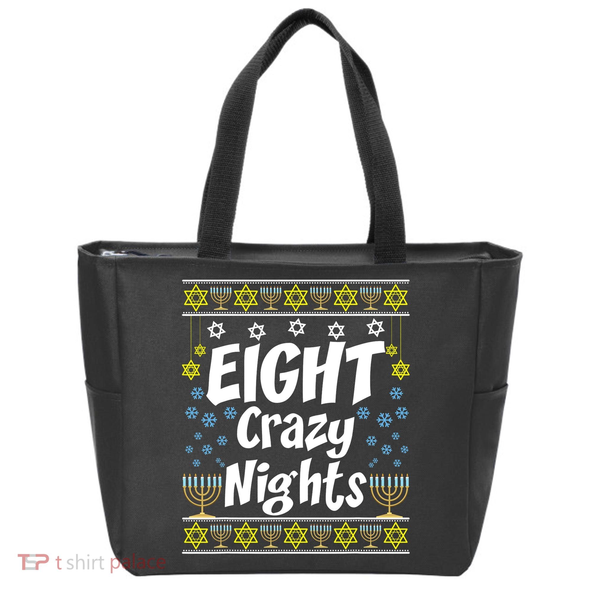 Funny Hanukkah Eight Crazy Nights Jewish Tote Bag