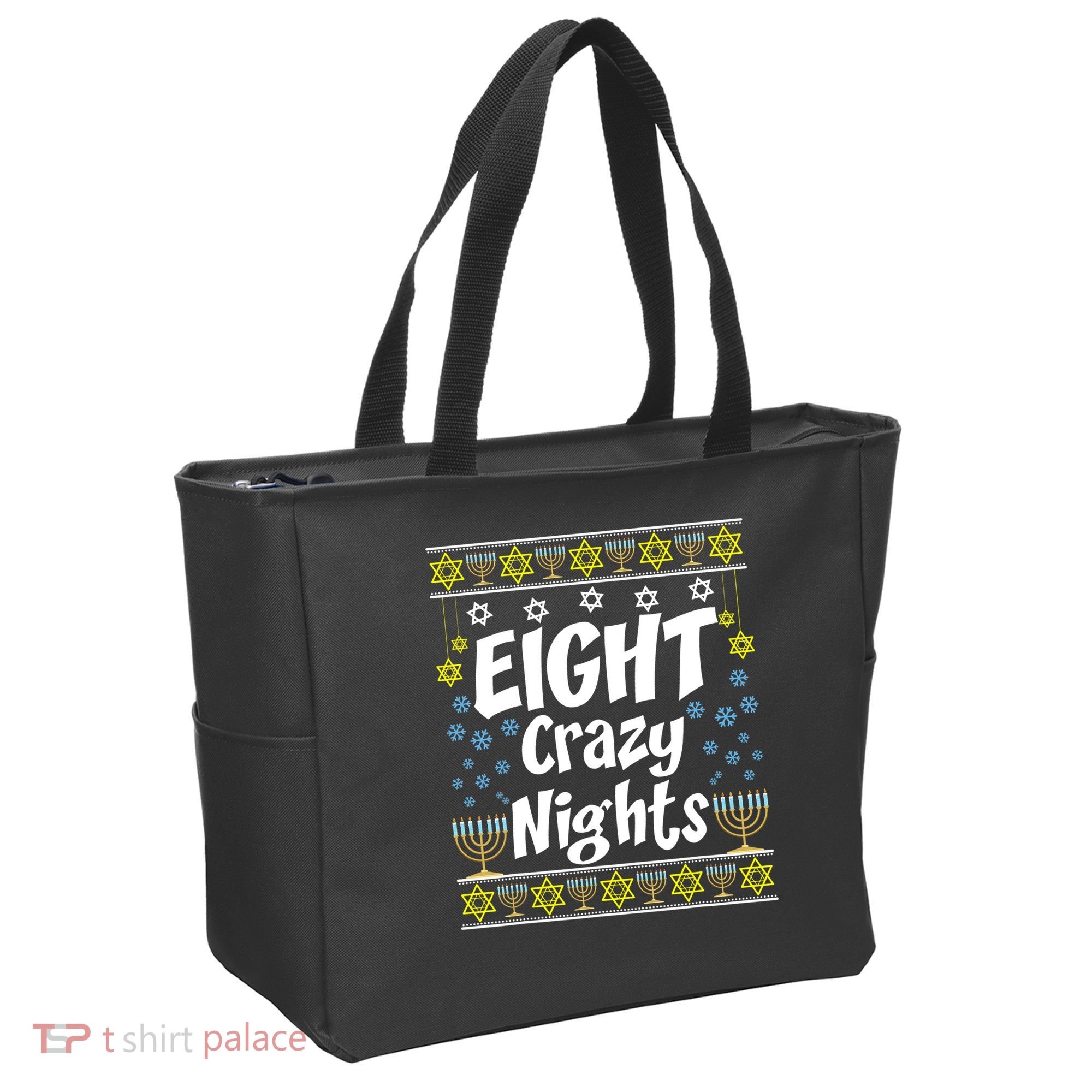 Funny Hanukkah Eight Crazy Nights Jewish Tote Bag