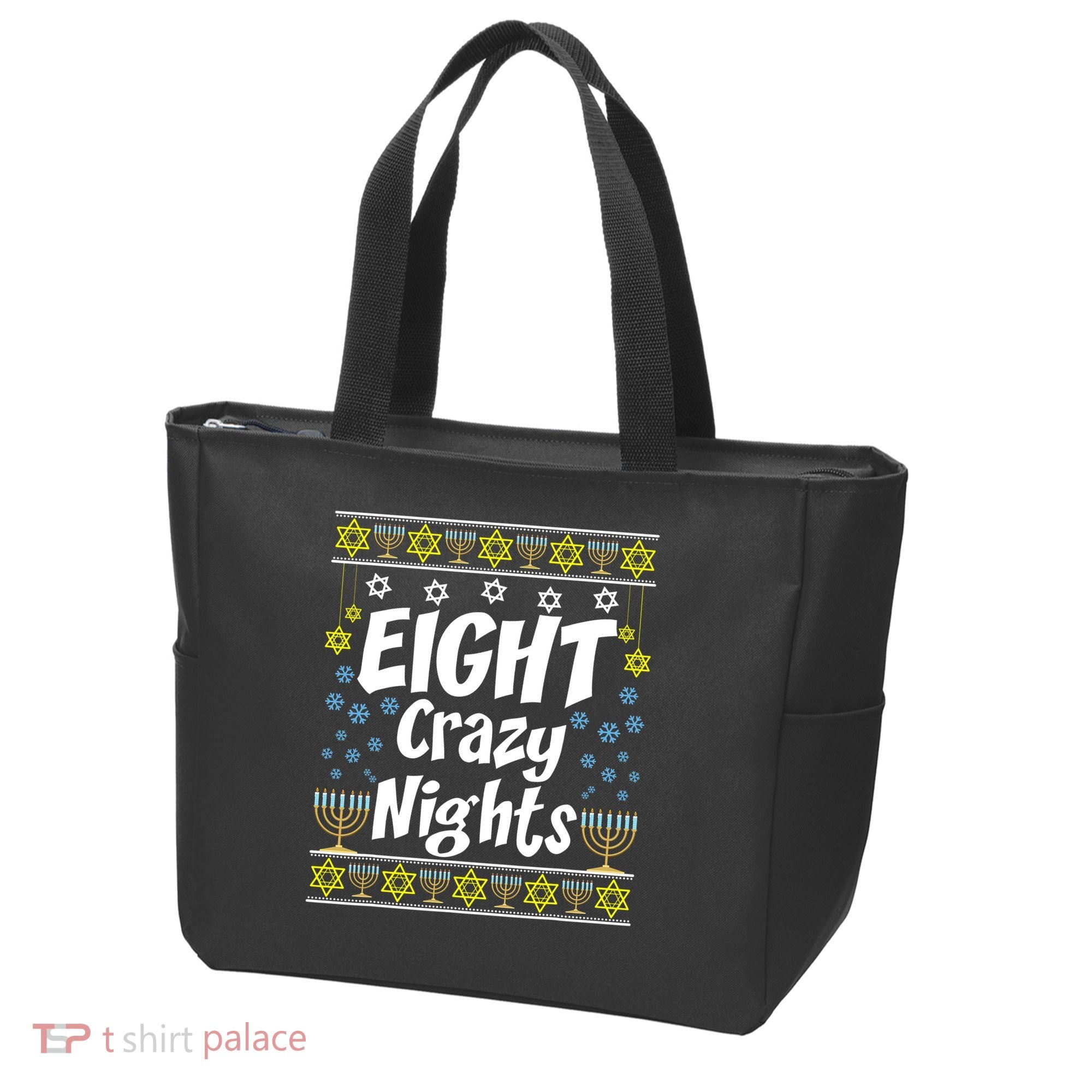 Funny Hanukkah Eight Crazy Nights Jewish Tote Bag