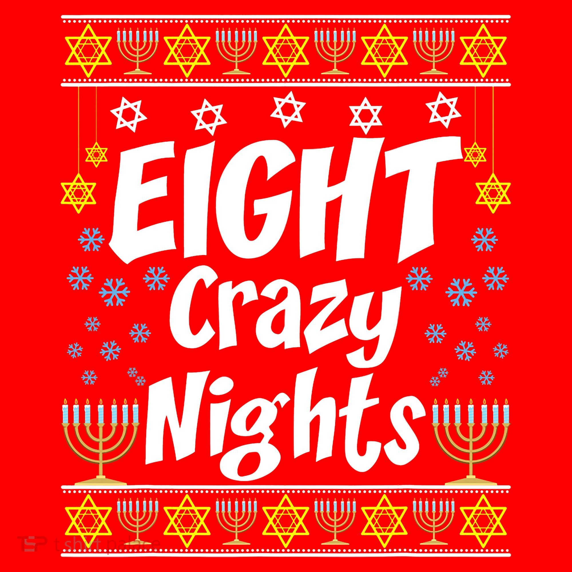 Funny Hanukkah Eight Crazy Nights Jewish Santa Hat