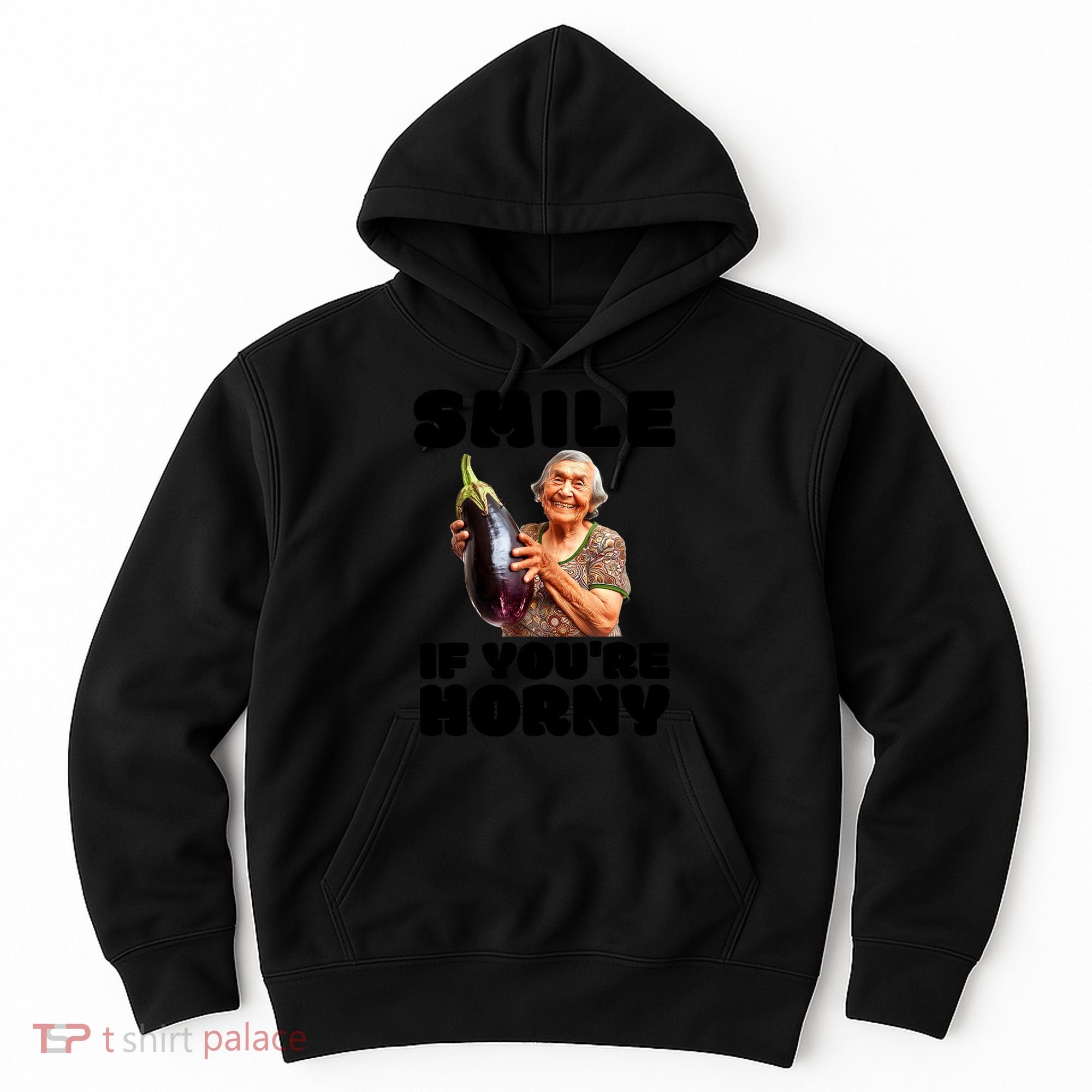 Funny Horny Eggplant Old Lady Inappropriate Embarrassing Hoodie