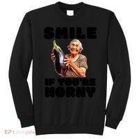 Funny Horny Eggplant Old Lady Inappropriate Embarrassing Sweatshirt thumb 0