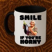 Funny Horny Eggplant Old Lady Inappropriate Embarrassing Coffee Mug thumb 2